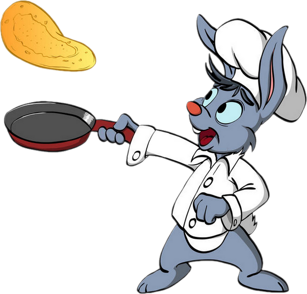 Cuisinier Png, Lapin, Crêpes Party - Rabbit Cooking Cartoon (600x575)