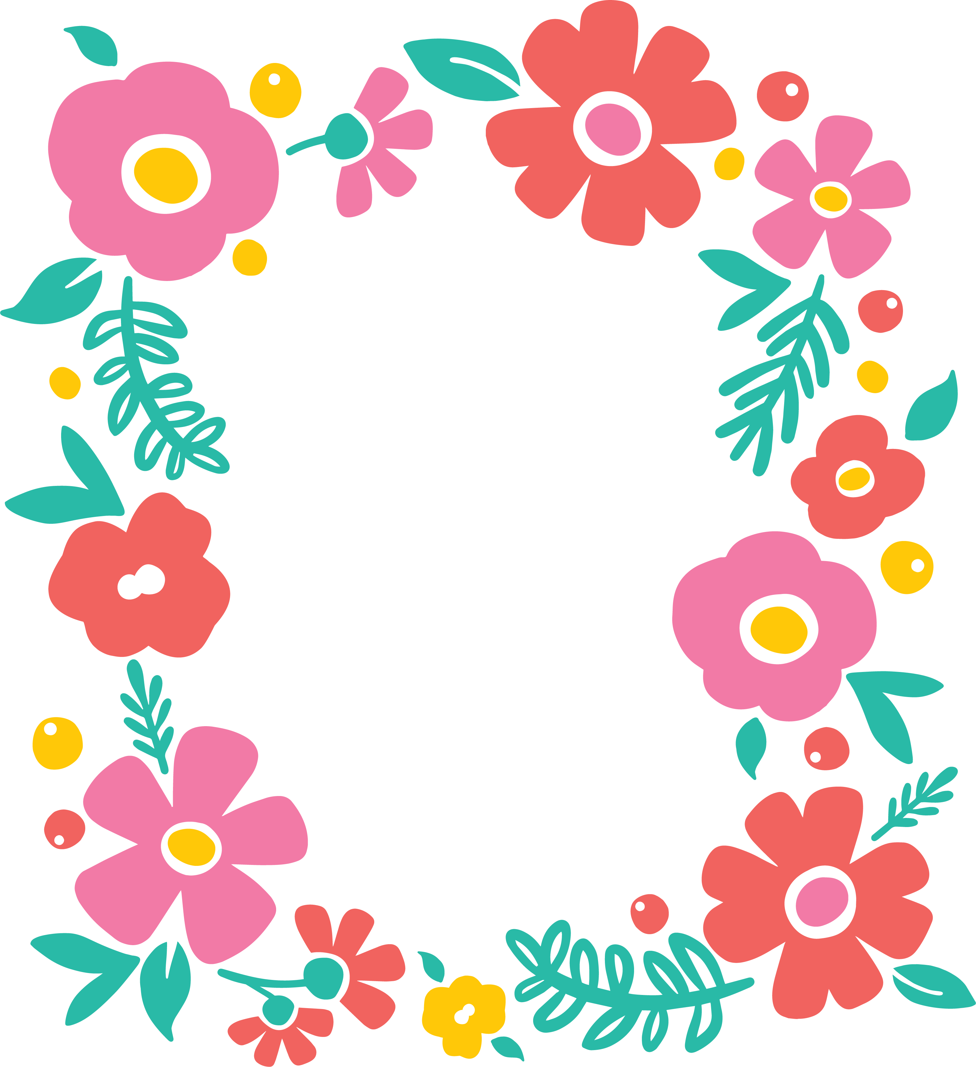 Floral Frame Png - Flower Border Svg Curcuit (3114x3406)