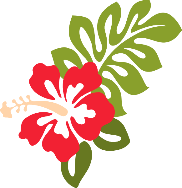 How To Set Use Red Hibiscus Svg Vector - Red Hibiscus Clip Art (582x599)