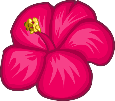 Pink Hibiscus Flower Clipart - Contoh Gambar Ilustrasi Bunga (400x351)