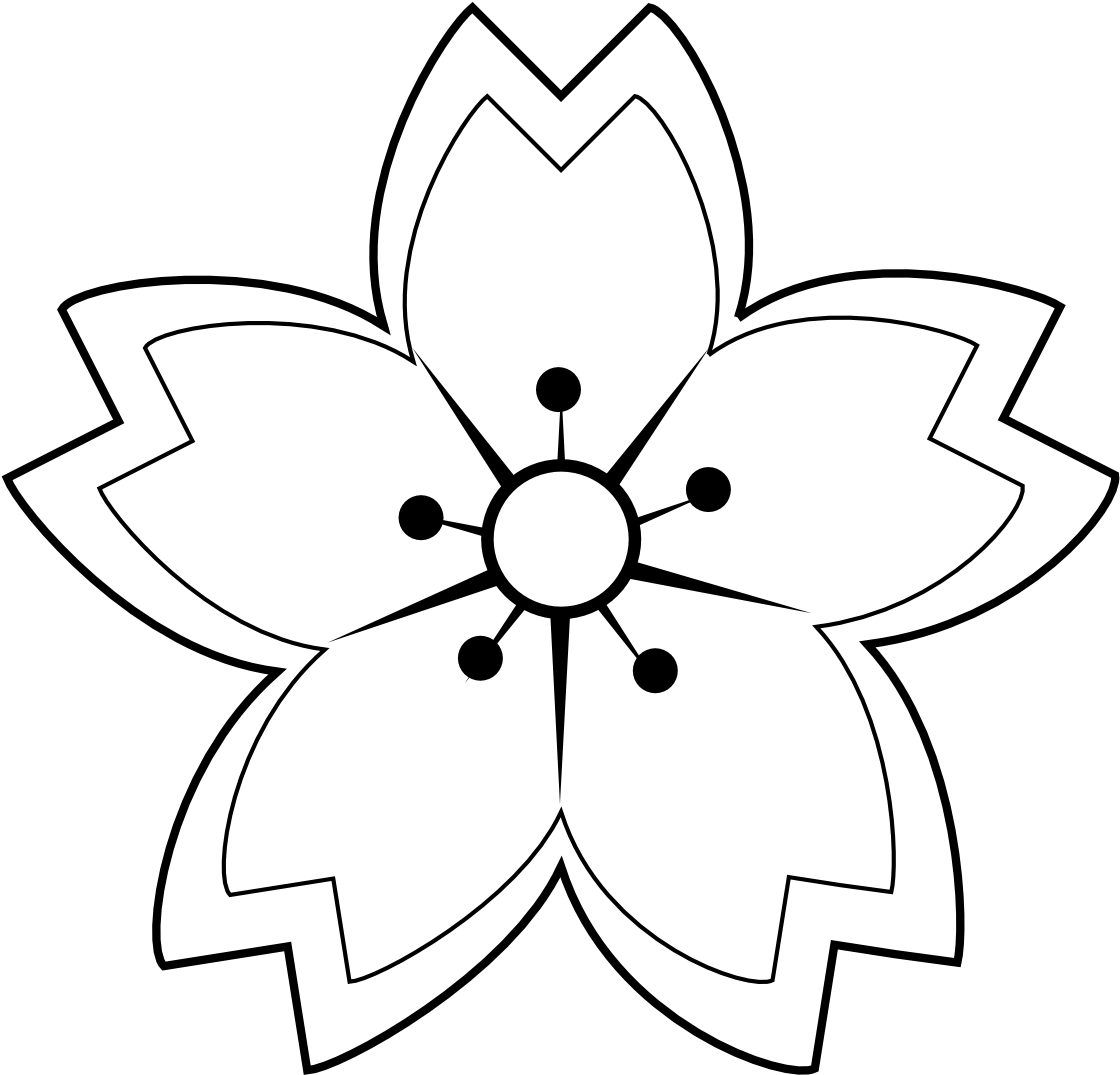 Black White Flower Tattoos - Sakura Flower Drawing Black And White (1331x1331)