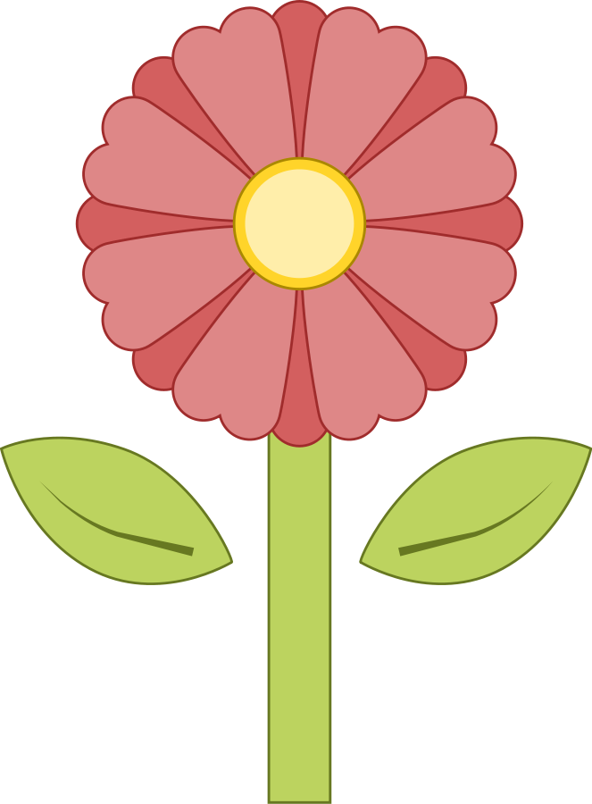 Pink Flower Png Clip Arts - صور ورد كرتون (663x900)
