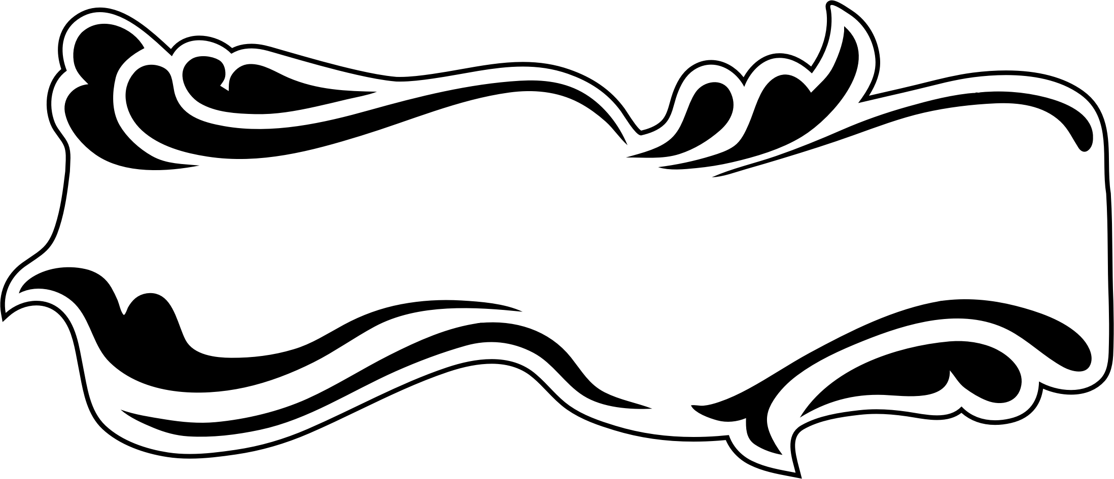 Flourish Sign Black And White - Sign Png (2196x946)