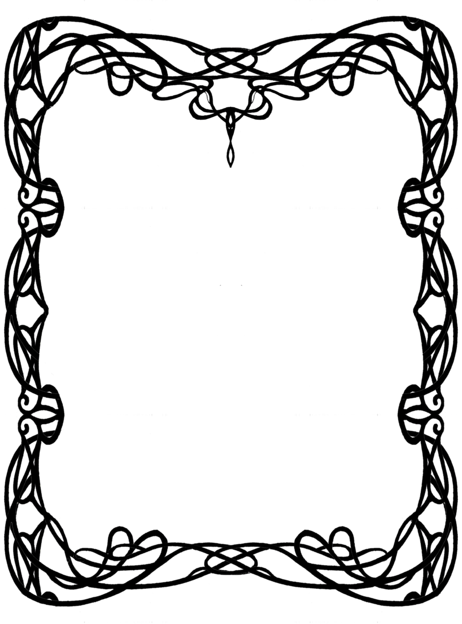 Black White Art Nouveau Clip Art Free - Art Nouveau Frame Png (900x1215)