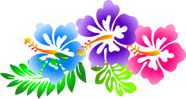 Hibiscus Line Clip Art At Clker - Hibiscus Clip Art (600x319)