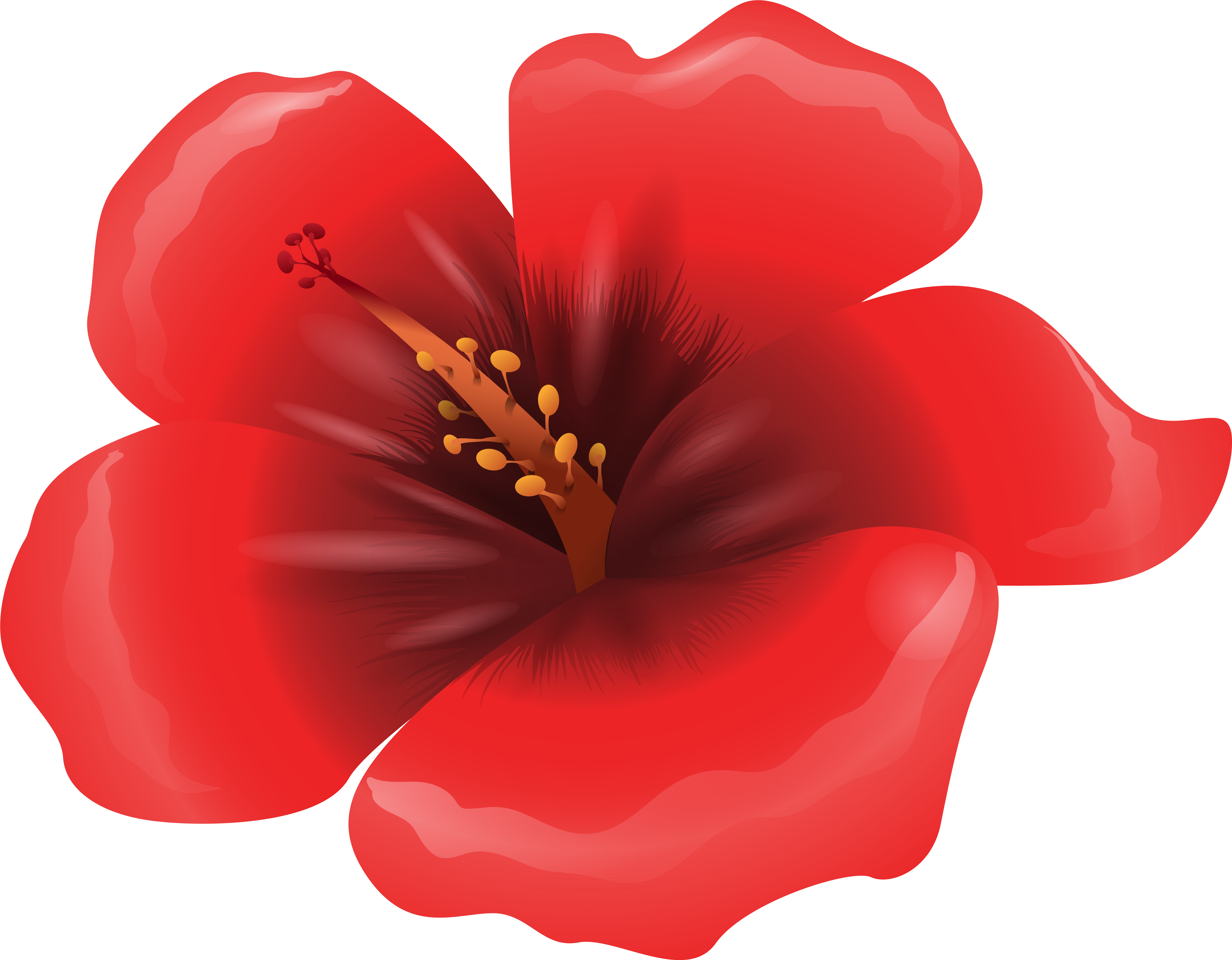 Large Red Flower Clipart Png Image - Clip Art (6250x4869)