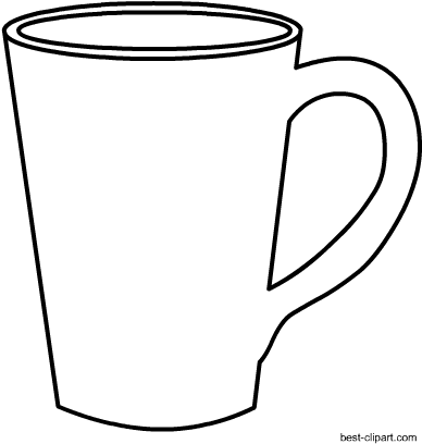 Black And White Coffee Mug Clip Art Free - Coffee Cup (450x450)