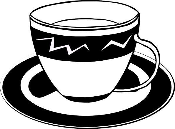 Vintage Teacup Clipart - Taza De Te Para Colorear (594x438)