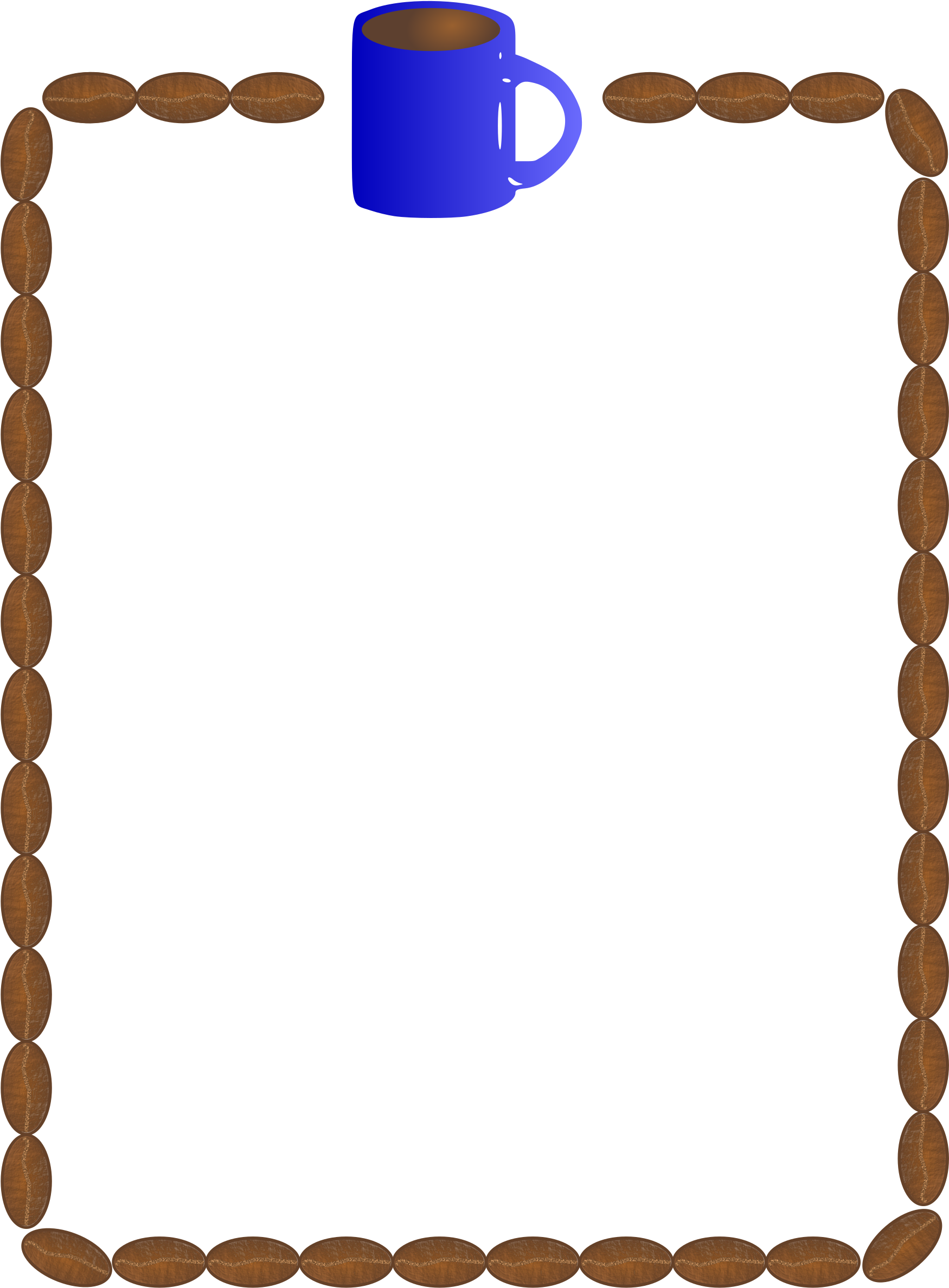 Coffee Bean Clip Art Borders - Clip Art Coffee Bean Border (1855x2400)