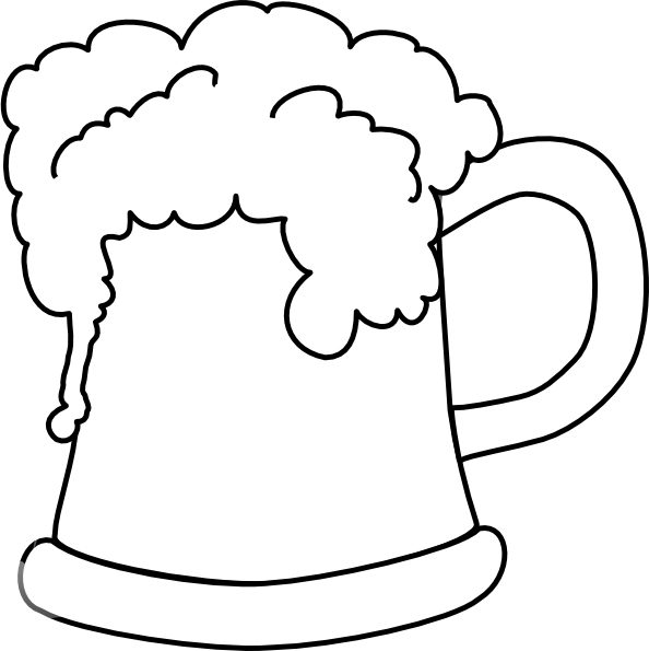 Beer Stein Outline Clipart - Beer Mug Clip Art (594x595)