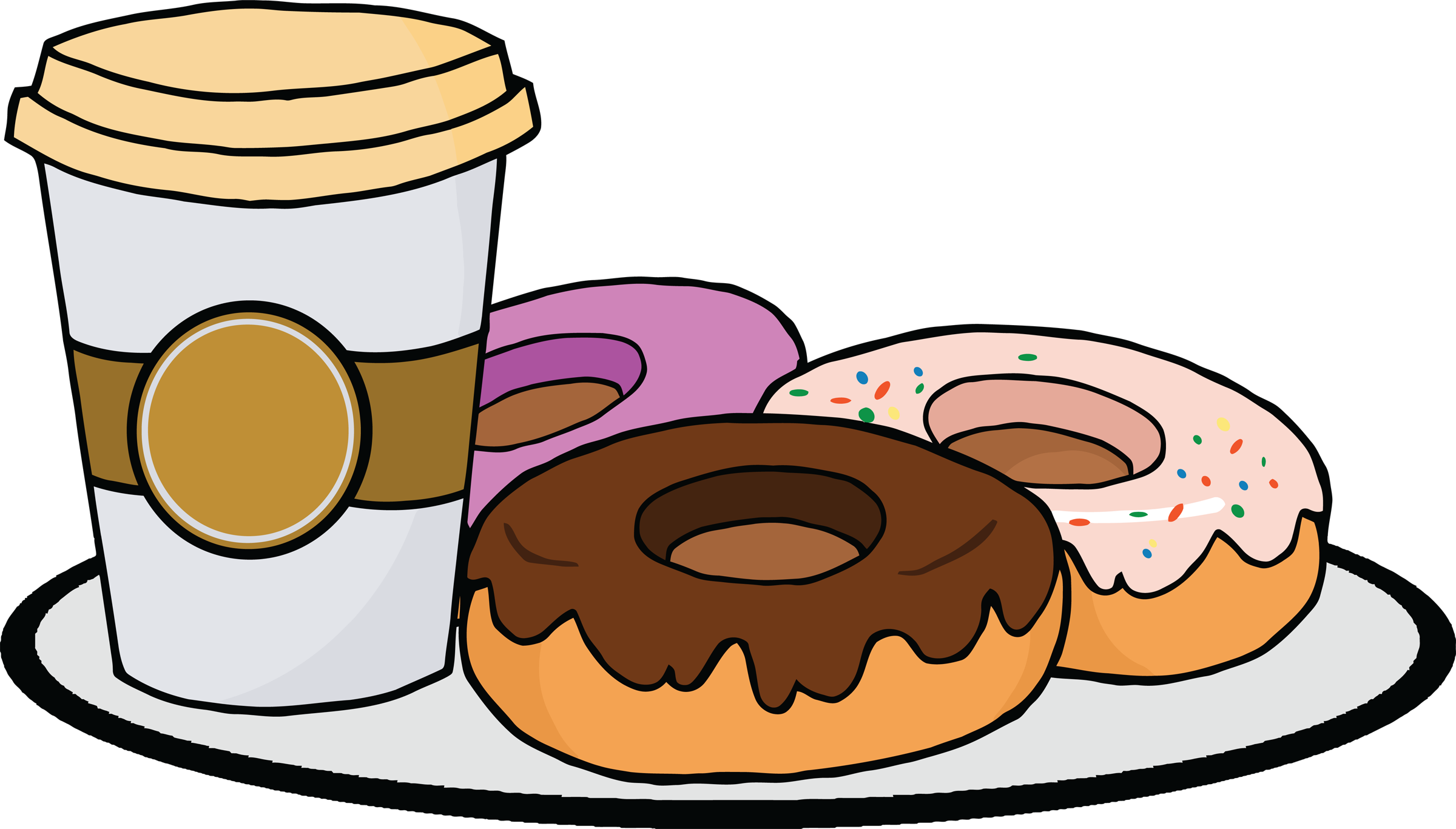 Donuts Coffee And Doughnuts Clip Art - Donuts Coffee And Doughnuts Clip Art (2400x1367)