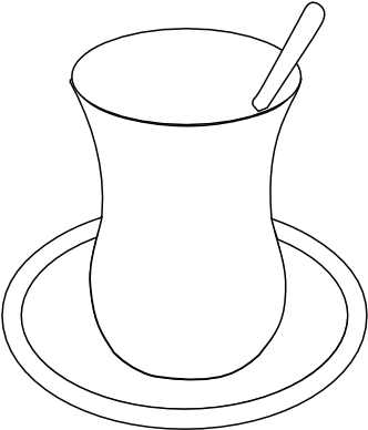 Black Tea Black White Line Art 28 - Black Tea Black White Line Art 28 (333x394)
