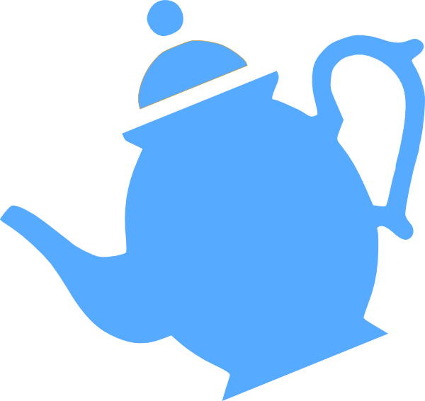 Teapot Pouring Clip Art - Tea Pot Clip Art Blue (600x567)