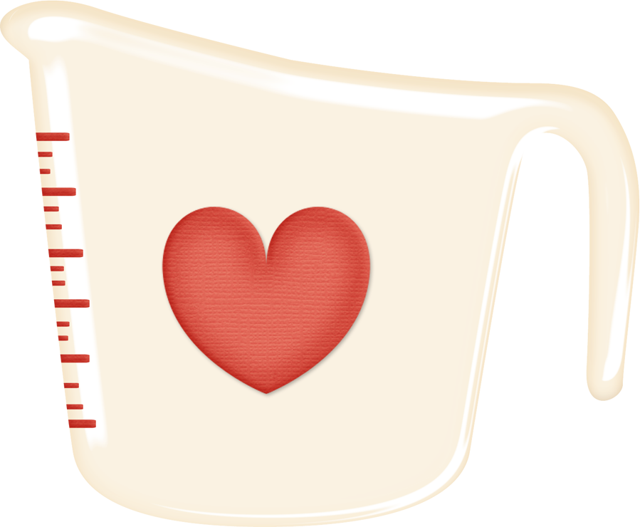 Kitchen Clipart, Measuring Cups, Ginger Bread, Christmas - Heart (899x740)