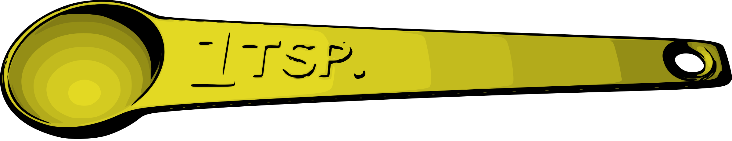 3 Teaspoon Clip Art - 1 Teaspoon Measuring Spoon (2400x464)