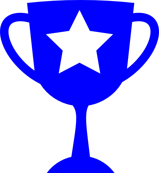 Blue Trophy Clip Art At Clker - Champion Icon Png (546x597)