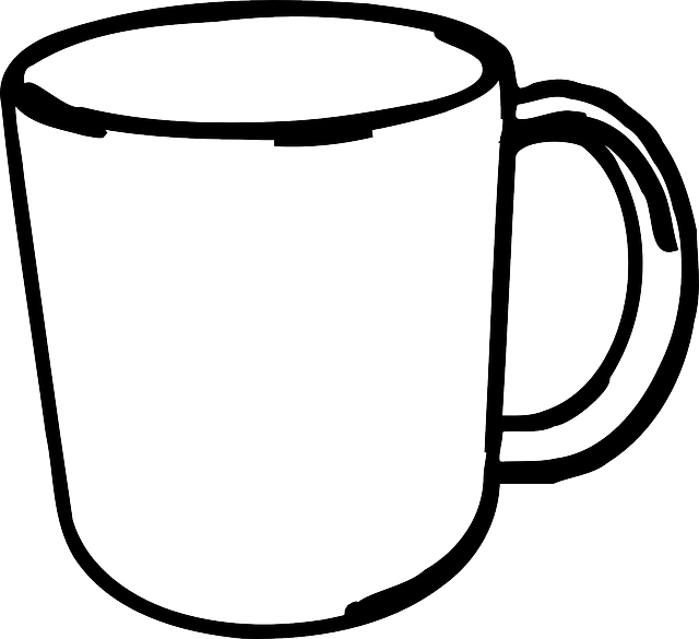 Mug Black And White Drawing (640x585)