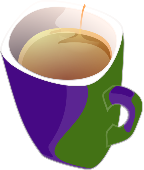 Purple Clipart Mug - Cup Of Tea Clipart (504x597)