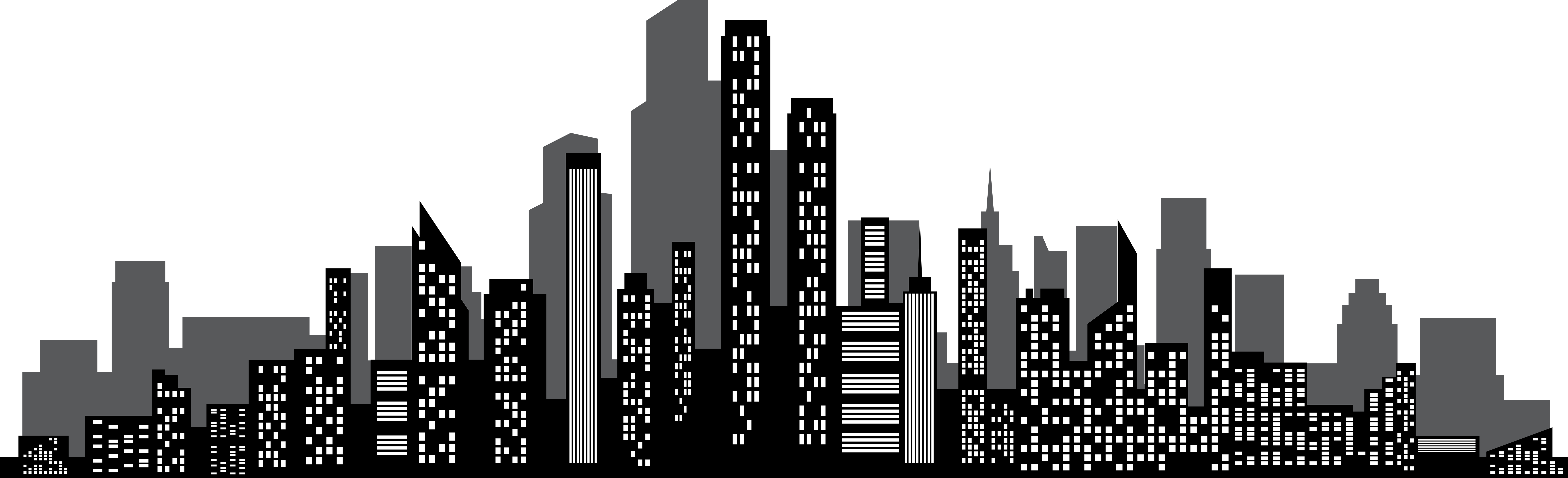 Cityscape Silhouette Png Clip - Cityscape Silhouette Png (8000x2498)