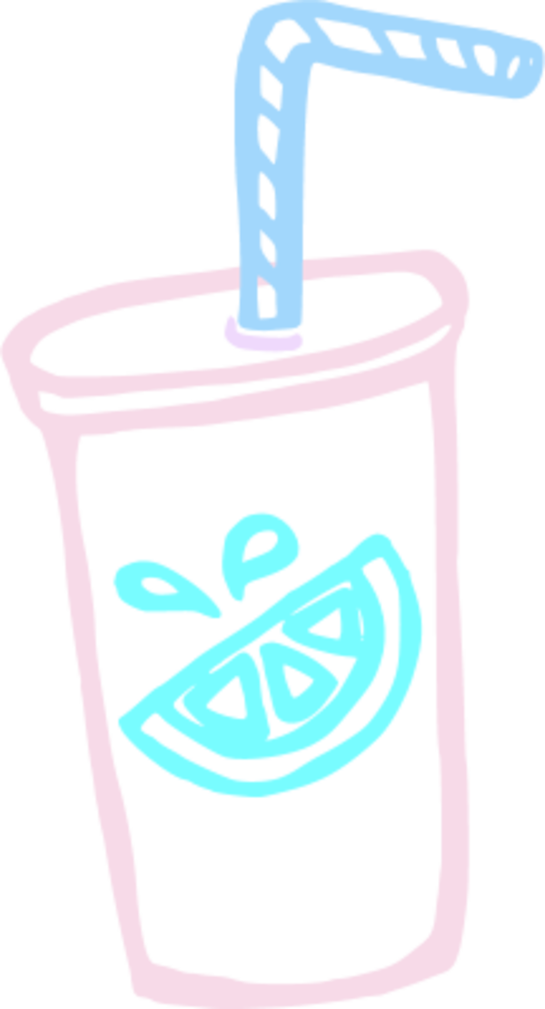 Lemonade Juice Cup Straw Drink Juice - Juice Cup Vector Png (600x1111)