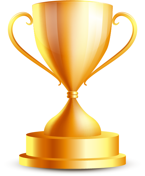 Gold Medal Trophy Champion - Trophy Clipart (496x604)