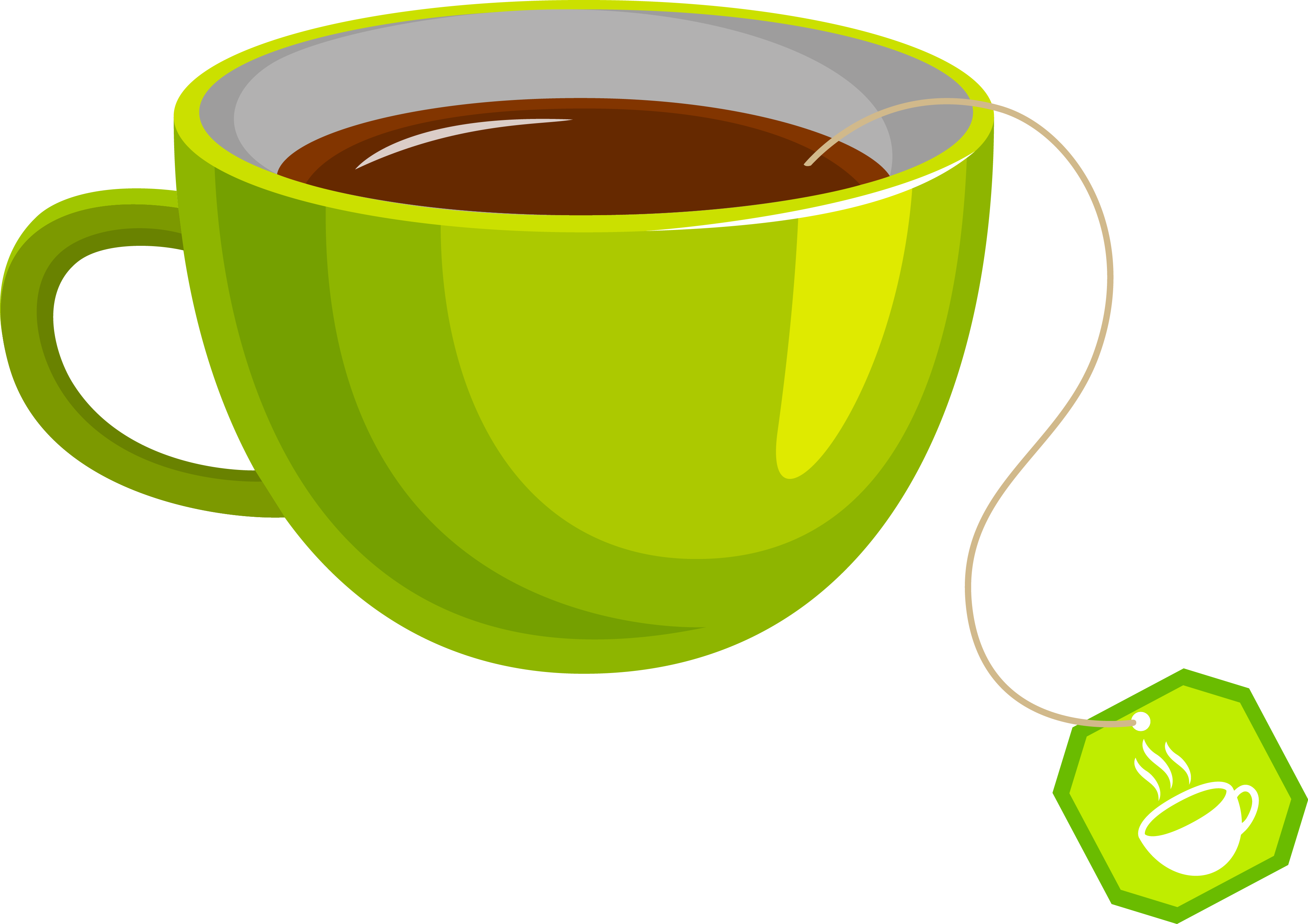 Green Tea Coffee Cup Teacup - Tea Cup Vector Png (3793x2680)