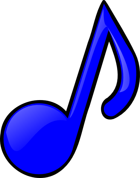 Blue Music Note Png Clip Art - Colourful Music Notes Clipart (468x594)