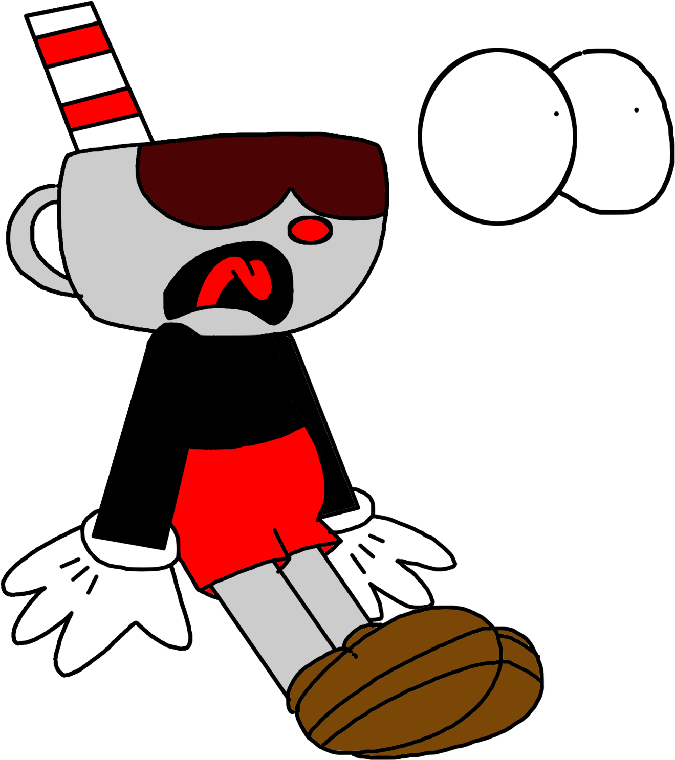Cuphead Scared By Marcospower1996 - Cuphead And Mugman Scared (1600x1600)