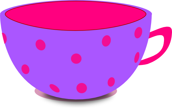 Purple Tea Cup Clip Art (600x381)