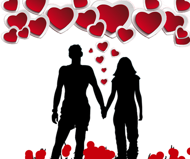 Valentines Day Silhouette Solo Poster - Beddinginn Silhouette Of A Couple Holding Hands Print (650x546)