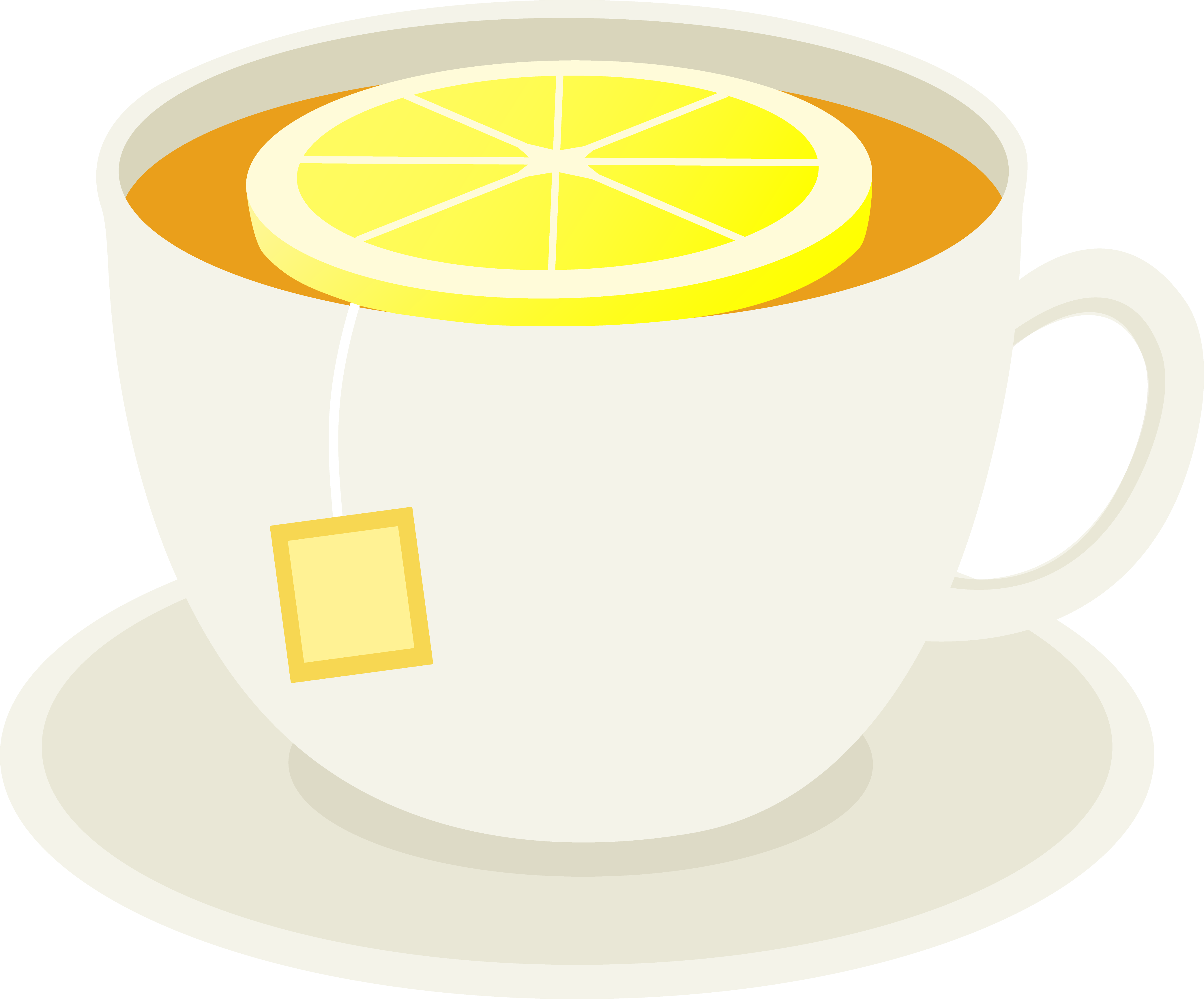 Cup Clipart Yellow Tea - Tea And Lemon Clipart (4173x3462)