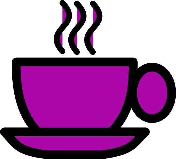 Purple Tea Cup Clip Art At Clker - Coffee Cup Clipart Png (600x545)