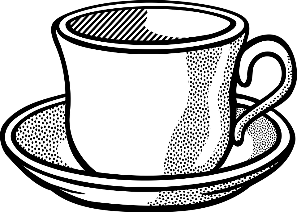 Coffee Cup Tableware Tea Tee Coffee Coffee - Cup Line Art (1280x916)