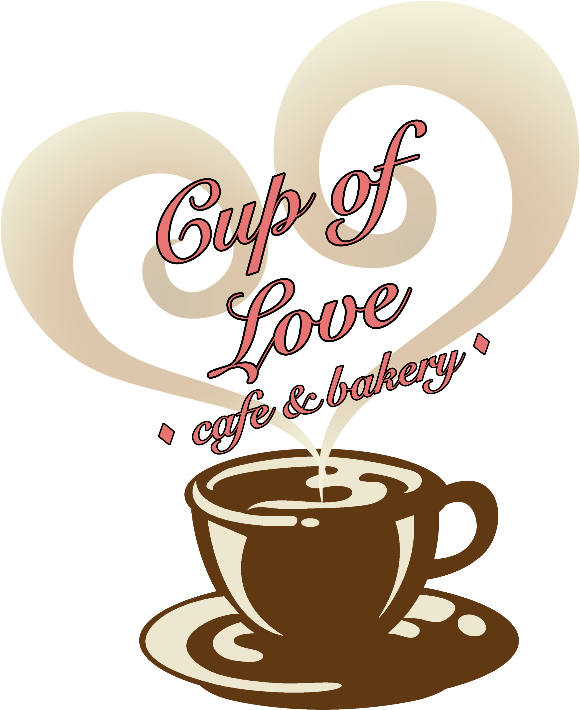 Cup Of Love Logo - Damn Good Coffee ; Hot - Bold ; Fun Framed Print Poster (2550x3300)