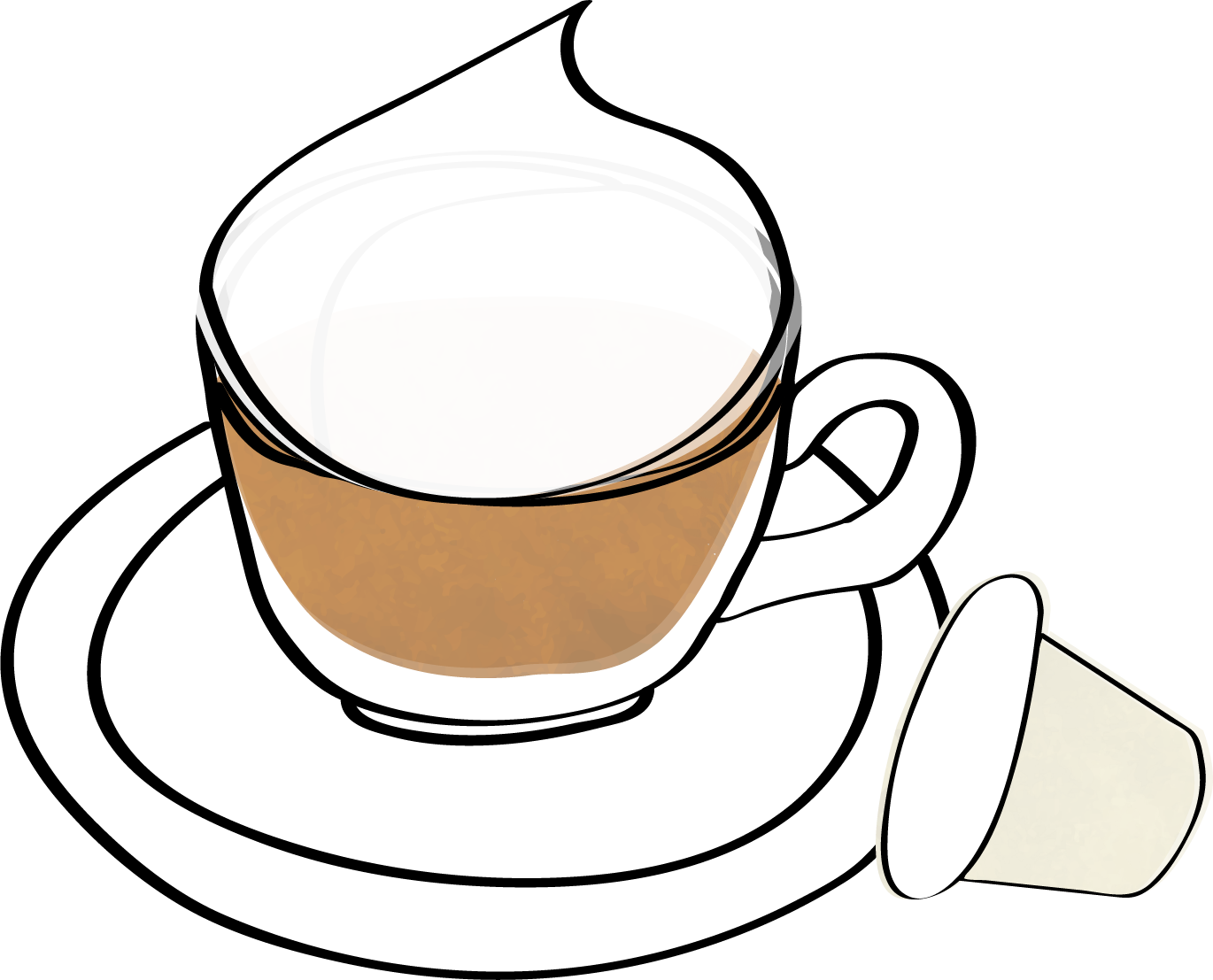 Cappuccino Pods - - Line Art (1370x1107)