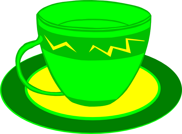 Teacup Clipart Yellow - Green Tea Cup Clip Art (600x442)