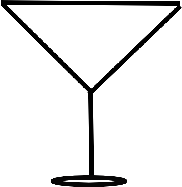 Martini Glass Clipart Outline (588x597)