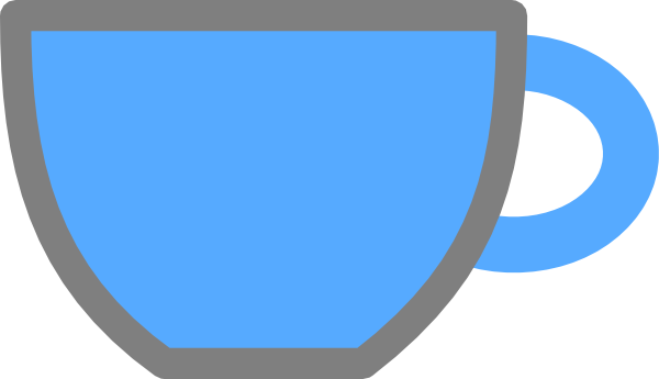 Miel Blue Cup Clip Art - Clip Art (600x345)