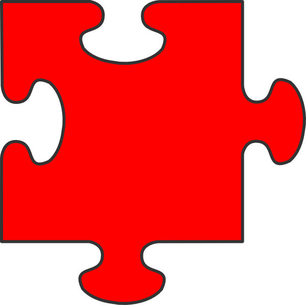 Red Puzzle Piece Top Clip Art - Puzzle Piece Clip Art (600x599)