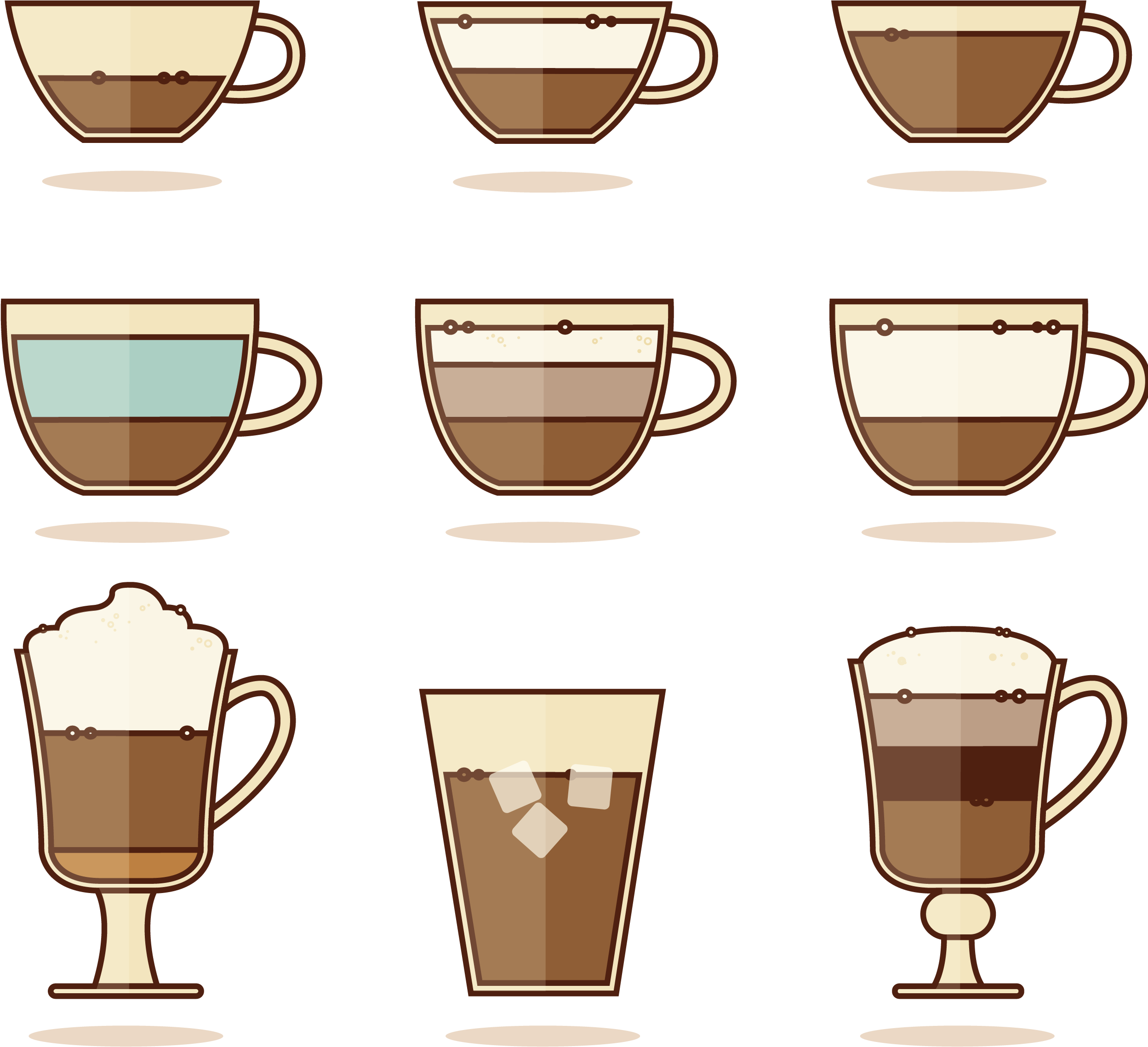 Iced Coffee Espresso Cafe Coffee Cup Coffee Full Size PNG Clipart