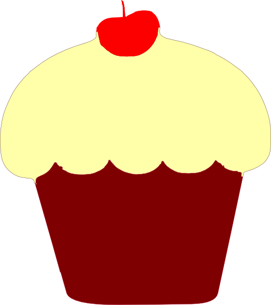 Red Velvet Cupcake Clip Art At Clker - Red Velvet Cupcake Clipart (534x600)