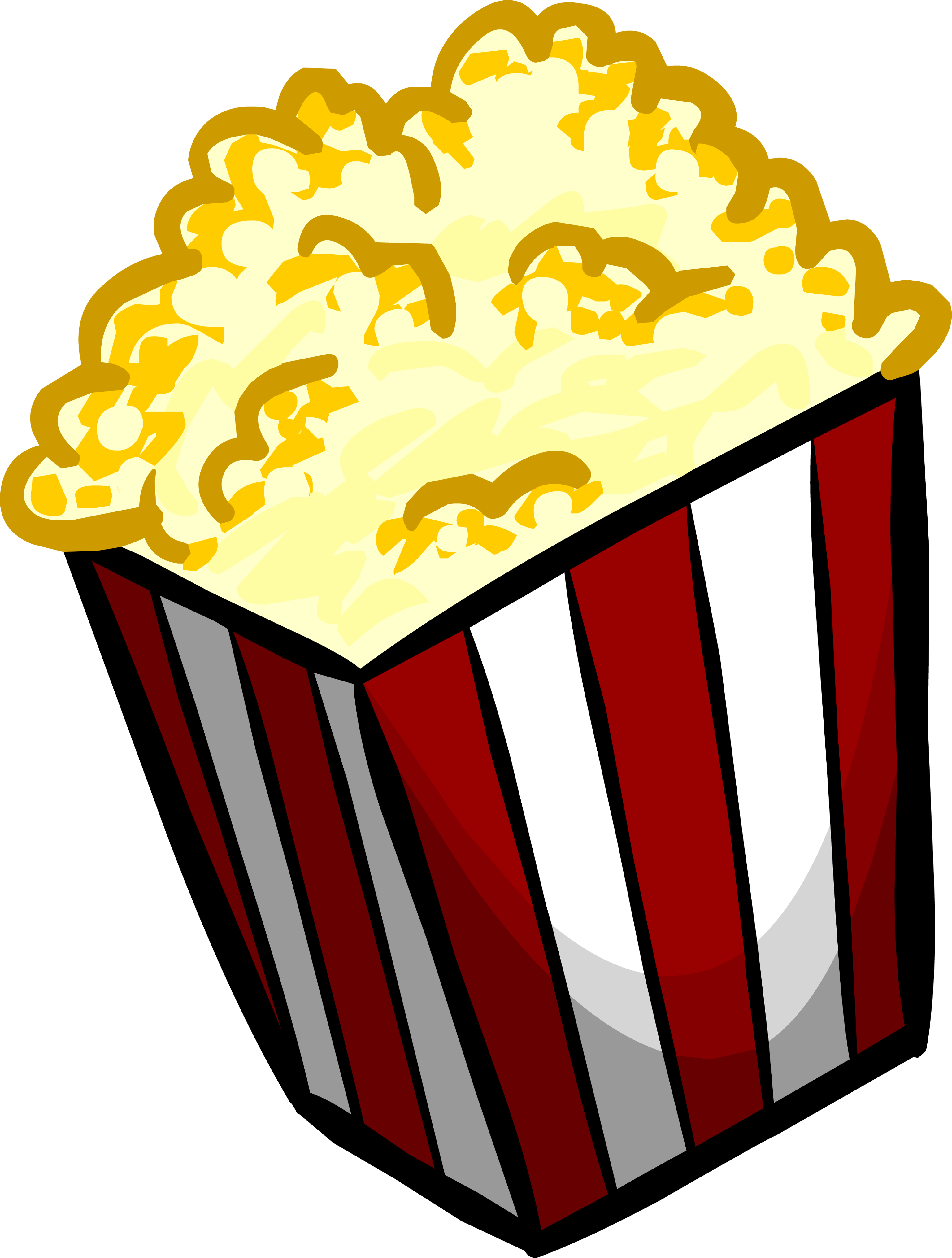 Hand Item, 50, May - Popcorn Transparent (3075x4063)