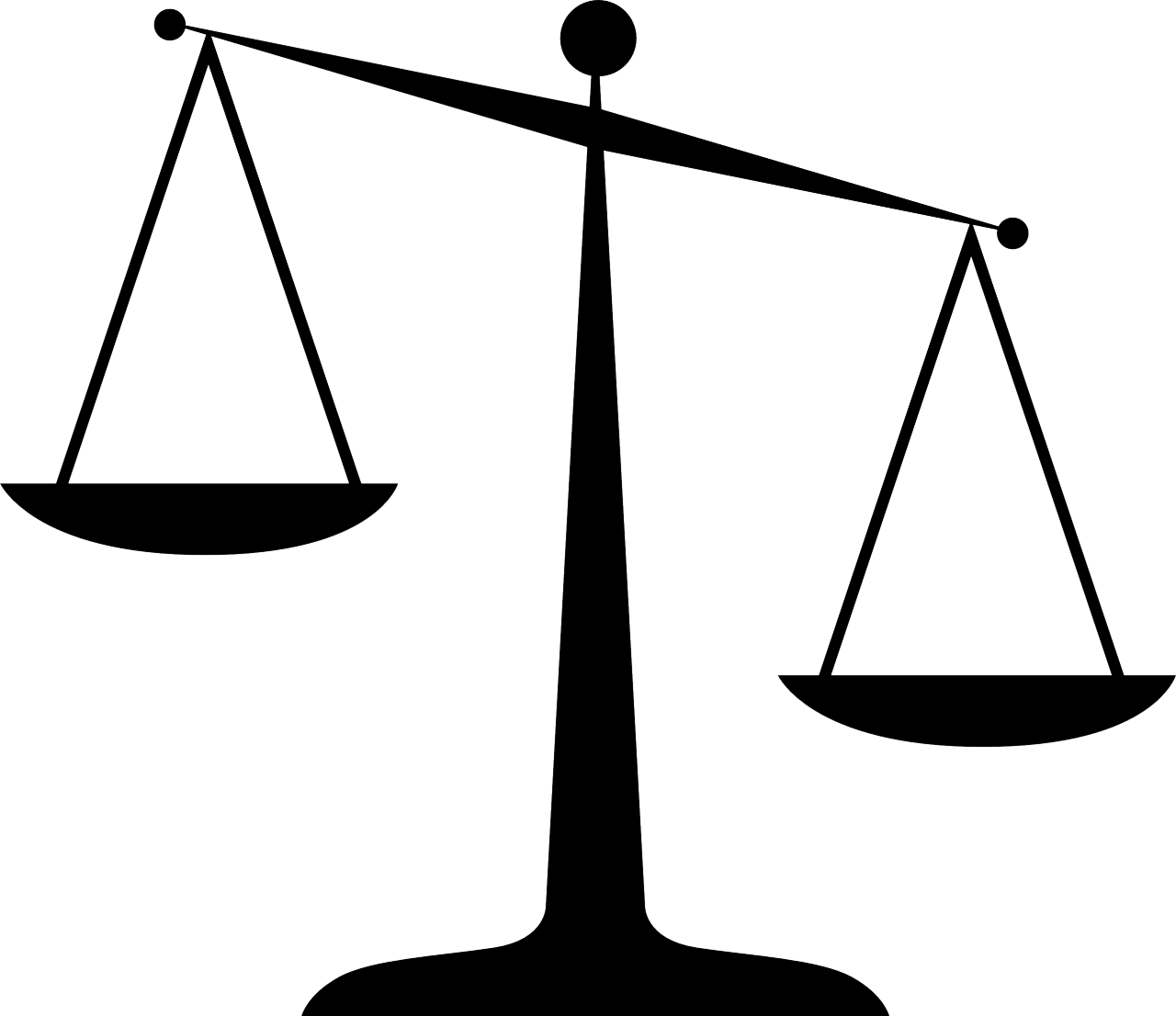 Law Clipart - Scales Of Justice Clip Art (1280x1106)
