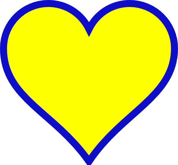 Michigan Blue Gold Heart Svg Clip Arts 600 X 557 Px - Blue And Yellow Heart.
