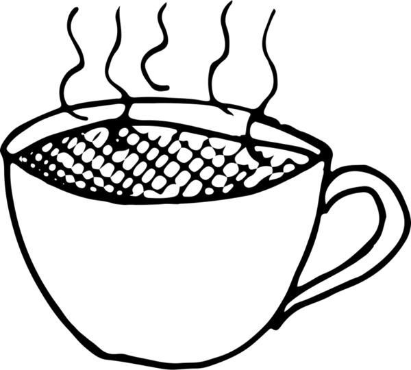 Steaming Hot Coffee Rubber Stamp - Rubber Stamp (600x540)