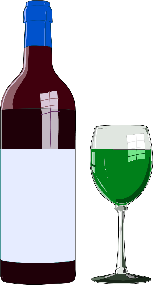 Wine Bottle And Wine Glass - Wine Bottle Clip Art (600x1112)