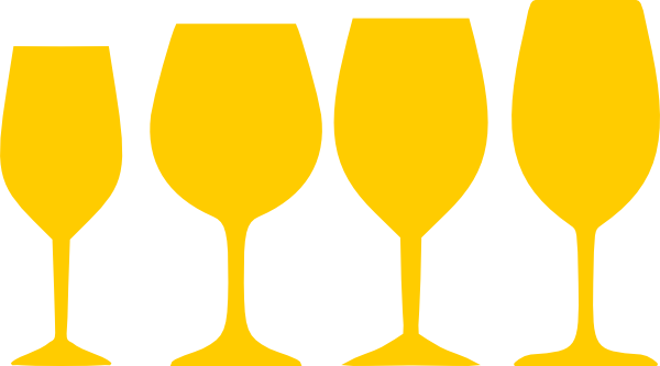 Glass Clipart Wine Goblet - Wine Glasses Vector Png (600x333)