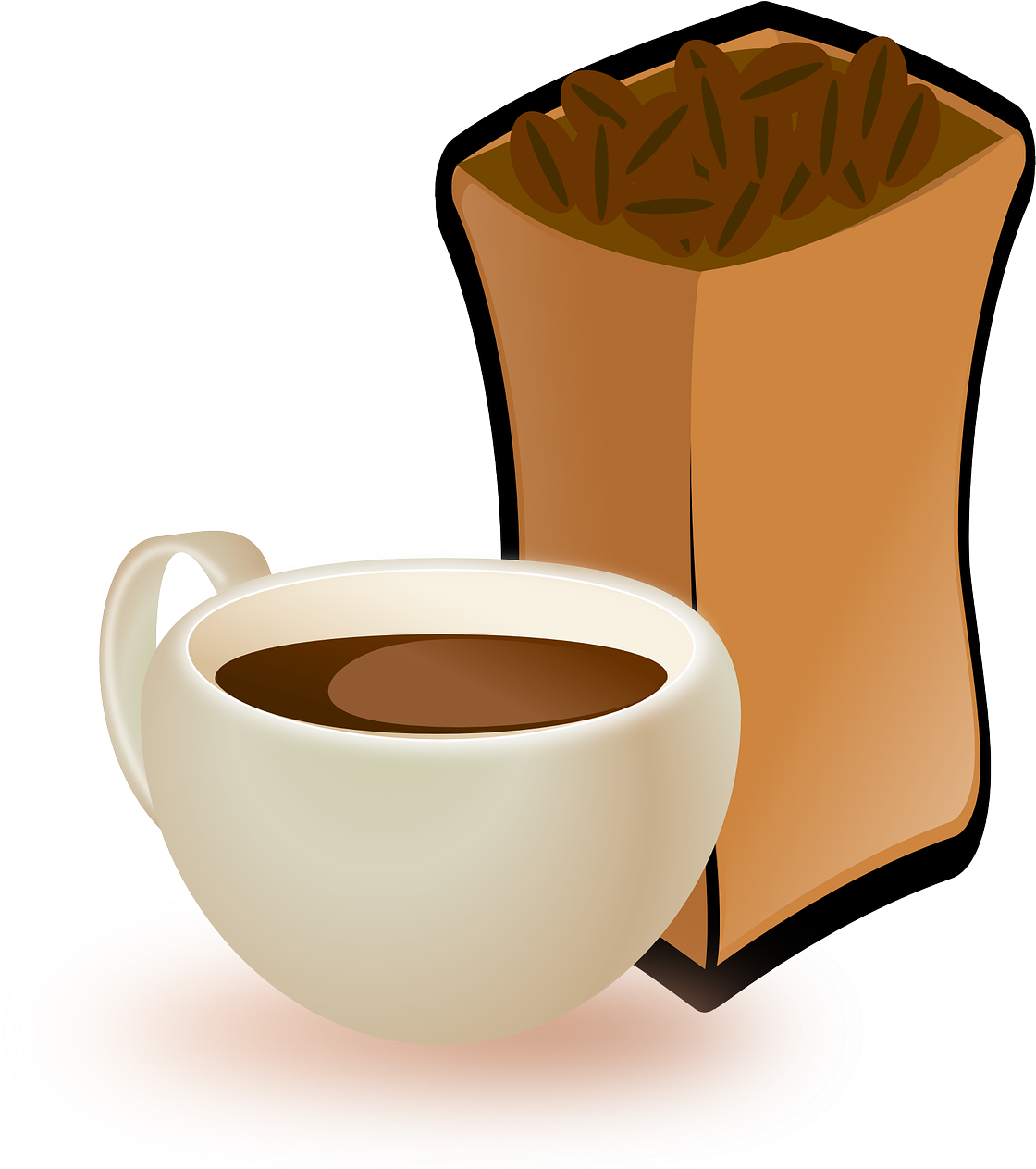 Food, Cup Coffee Coffee Beans Food Drink Beverag - Coffee Beans Clip Art (1142x1280)