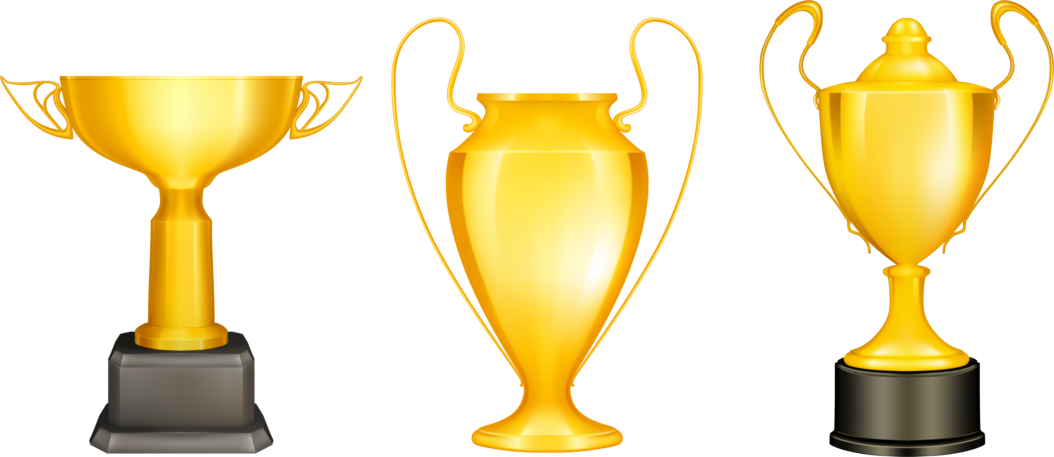 Transparent Gold Silver Bronze Trophies Png Clipart - Trophy Vector (4406x2004)