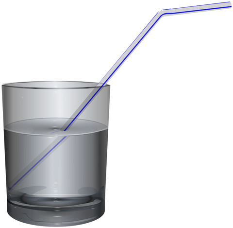 Glass Of Water Water Glass Clipart - Glass Of Water With Straw (500x484)